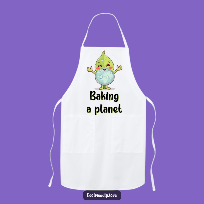 Funny Leaf Hugging Earth Apron: Cook with Planet-Friendly Humor