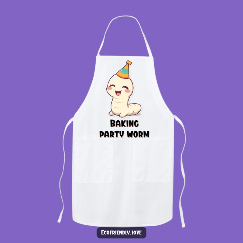 Funny Kawaii Worm Party Apron - Cook with a Smile!