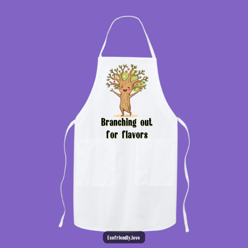 Funny Happy Tree Apron: Kitchen Dancing Nature, Joyful Chef Gift, Cooking Wear