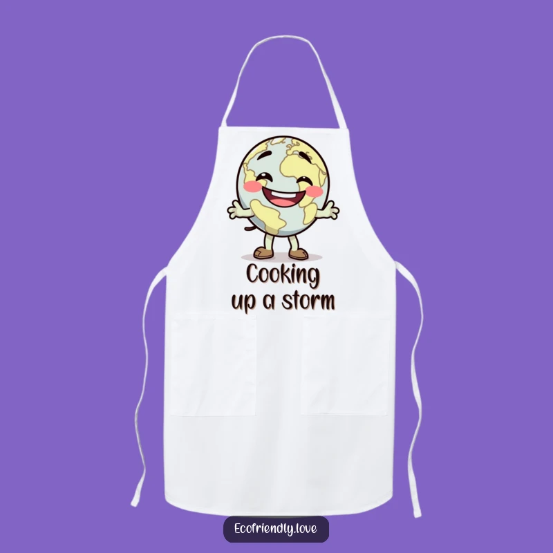 Funny Dancing Earth Apron: Cook Up Fun with Planetary Flair
