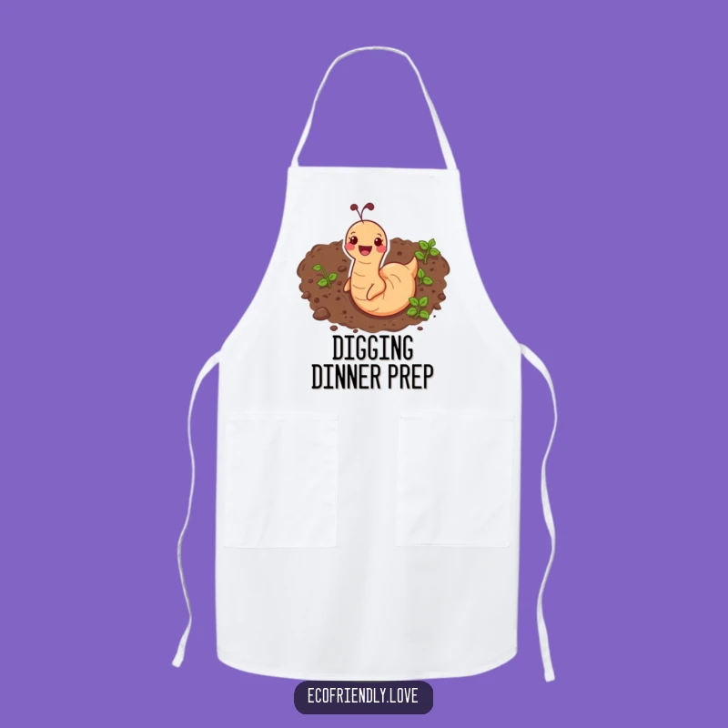 Funny Earthworm Apron: Dig Into Deliciousness with Humor, Perfect Funny Gift