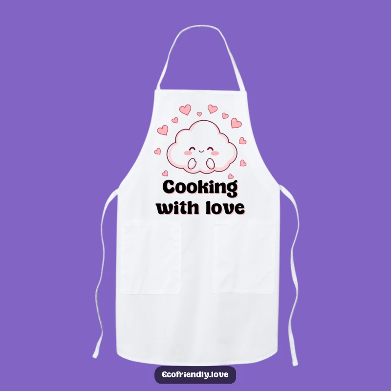 Funny Cloud Hearts Apron: Cook with Love and Kawaii Charm