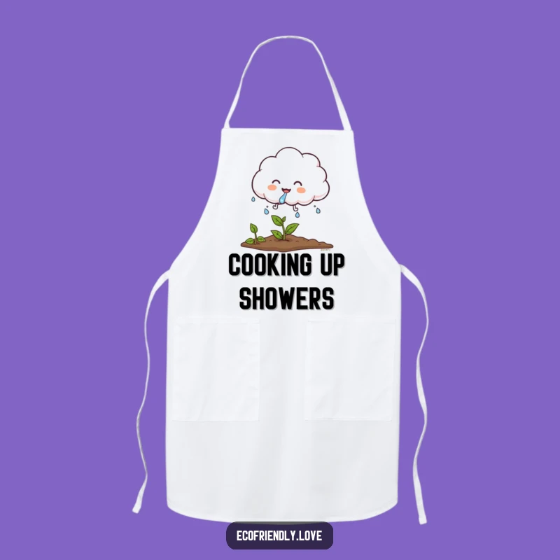 Funny Cloud Rain Apron: Cook with Gentle Humor and Green Thumbs