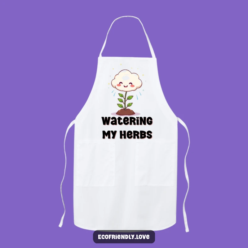 Funny Cloud Rain Plant Apron: Cook with Joyful Sparkle