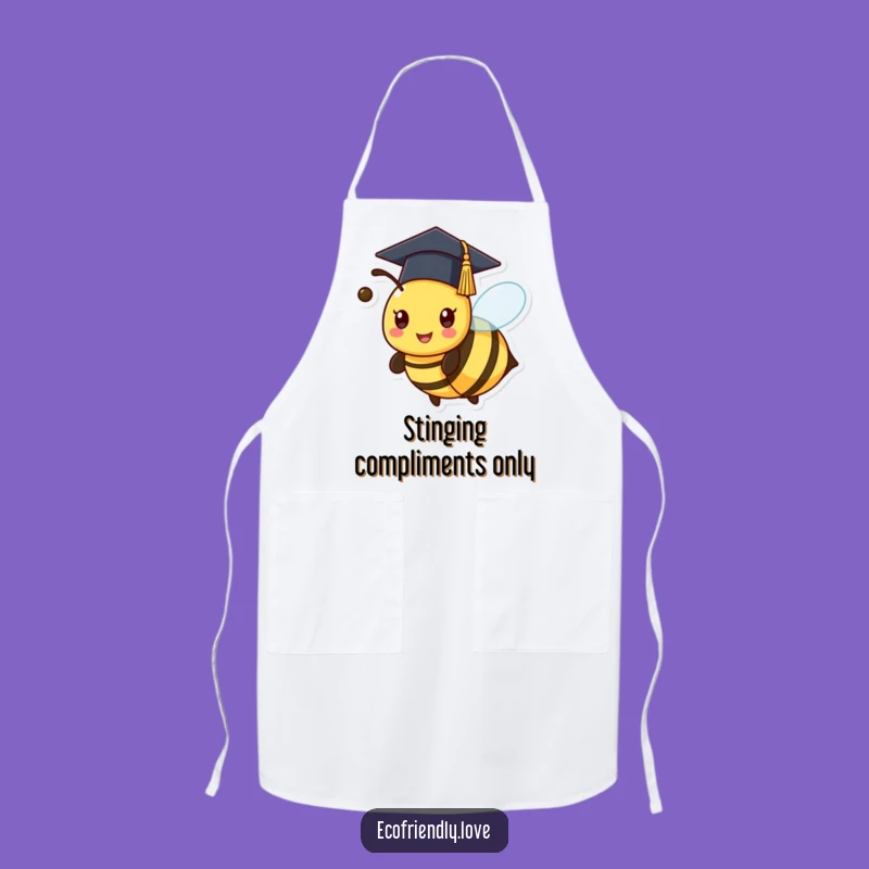 Funny Kawaii Bee Graduation Apron - Cook Up Success!