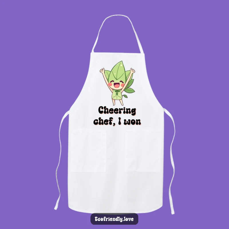 Funny Leaf Character Triumph Apron: Cook and Celebrate Success