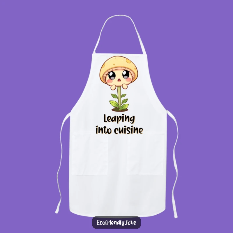 Funny Mushroom Leaping Sprout Apron: Cook Up Laughs in the Kitchen
