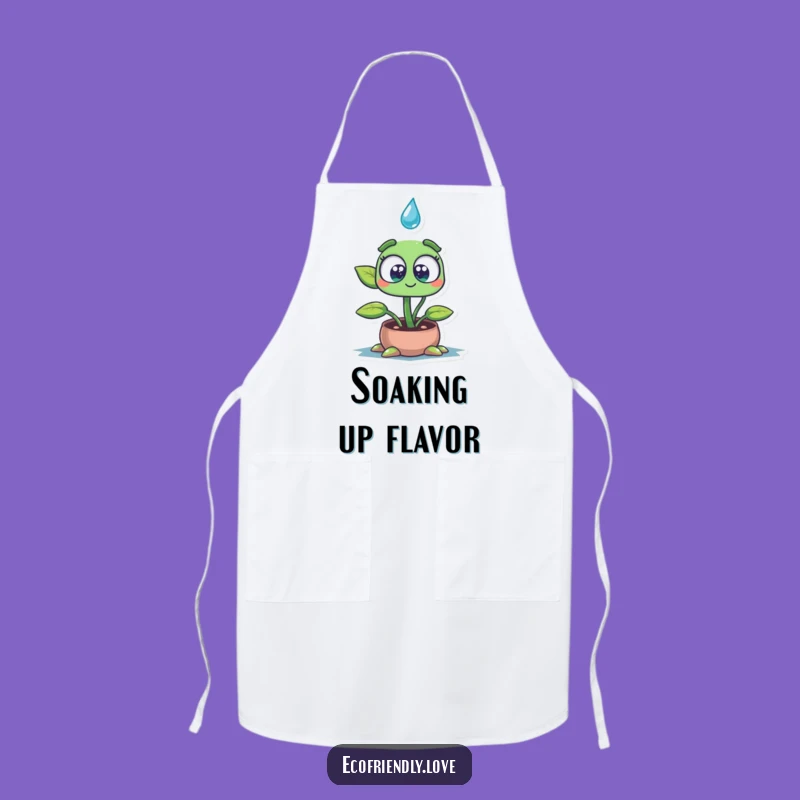 Funny Seedling Apron: Wide-Eyed Plant Character Kitchen Wear, Hilarious Gardener Gift