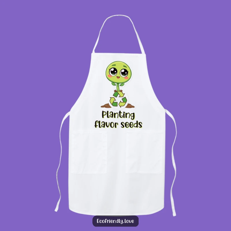 Funny Sprout Recycling Apron: Cook Sustainably with Cartoon Charm