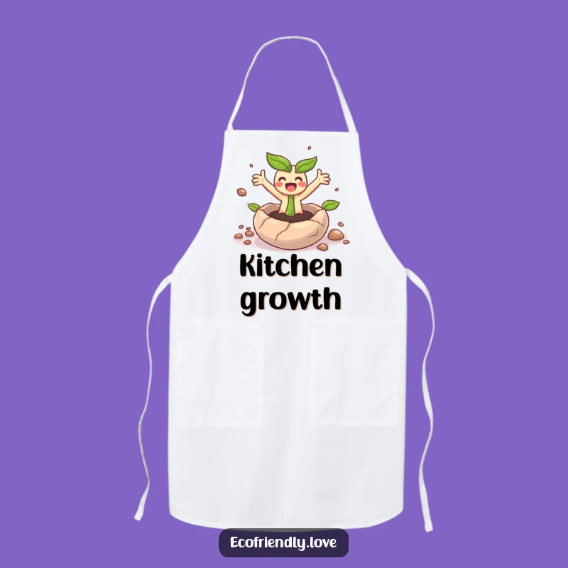 Funny Sprout Surprise Apron: Cute Growing Character Kitchen Wear for Gardeners & Gifts