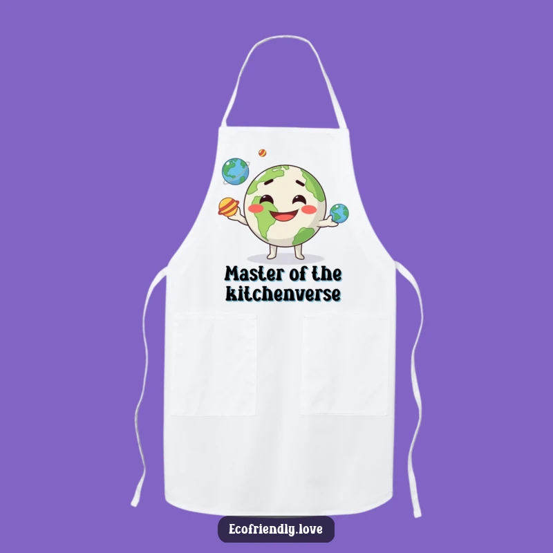 Funny Kawaii Earth Kitchen Apron - Cosmic Chef's Companion