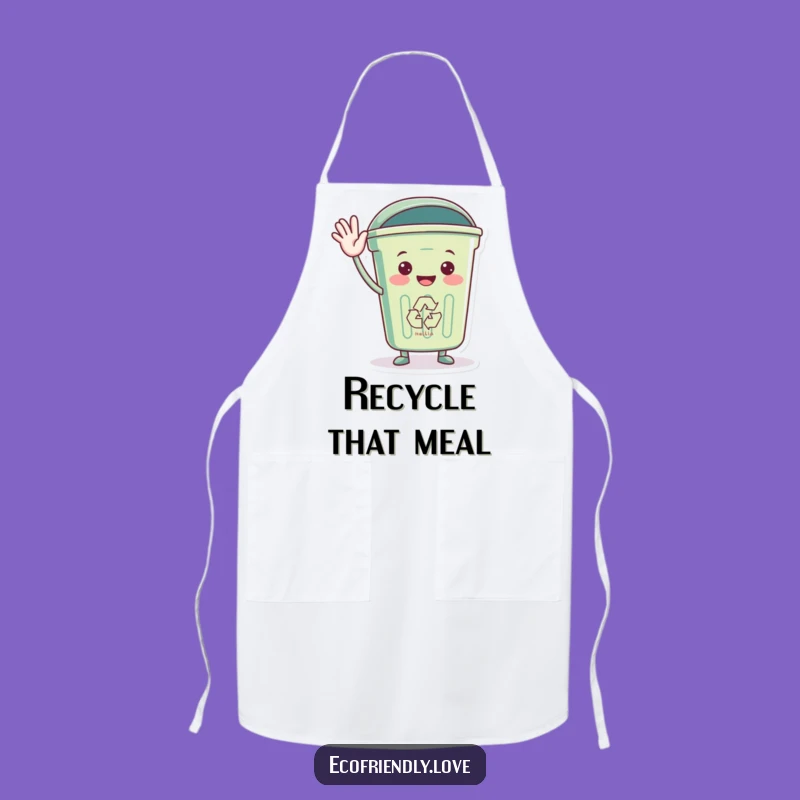 Funny Recycling Bin Hello Apron: Cook and Recycle with a Smile