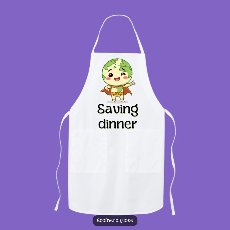 Funny Earth Superhero Apron: Cook with Eco-Power and Hilarious Style