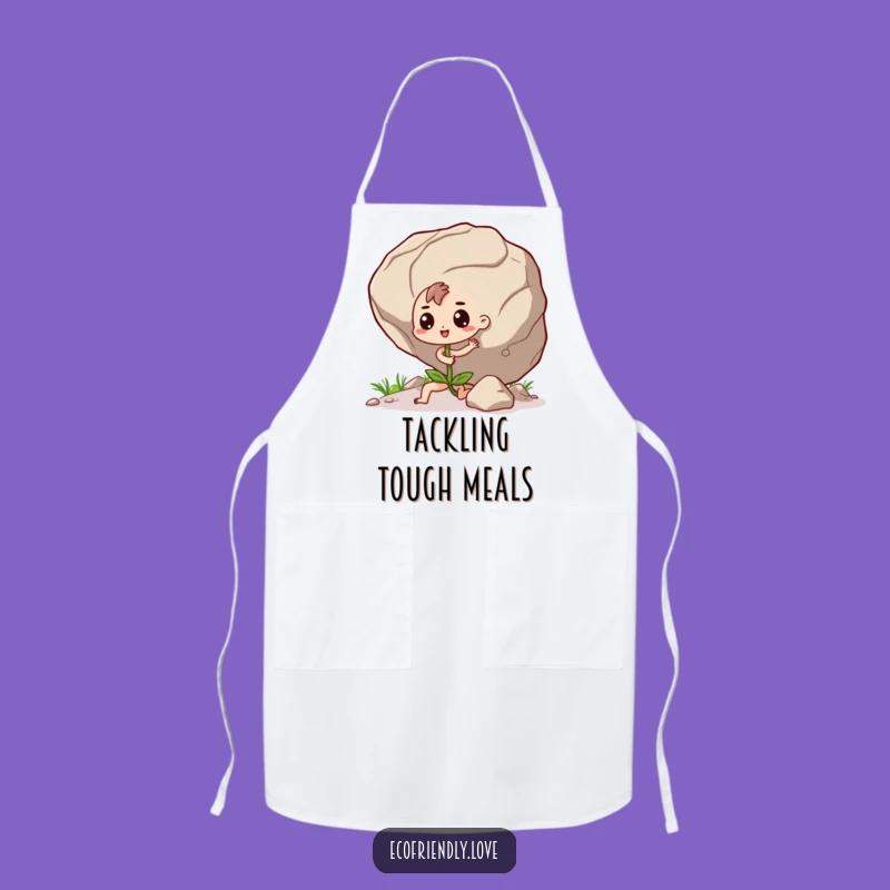 Funny Seedling Boulder Apron: Determined Plant Wear for Tough Kitchen Tasks