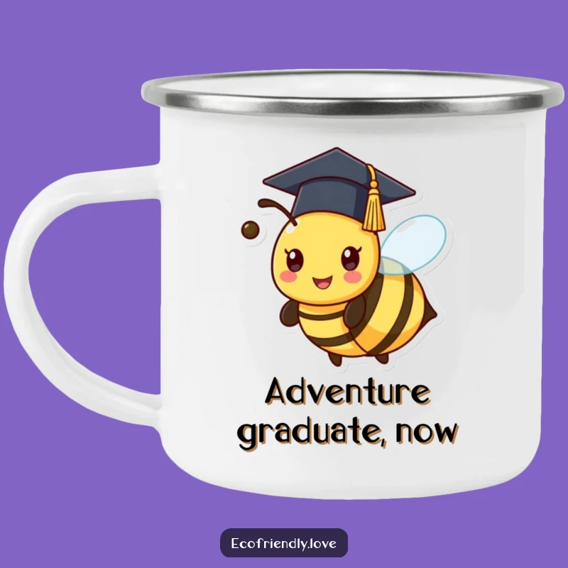 Funny Kawaii Bee Graduation Camping Mug - Adventure Awaits!