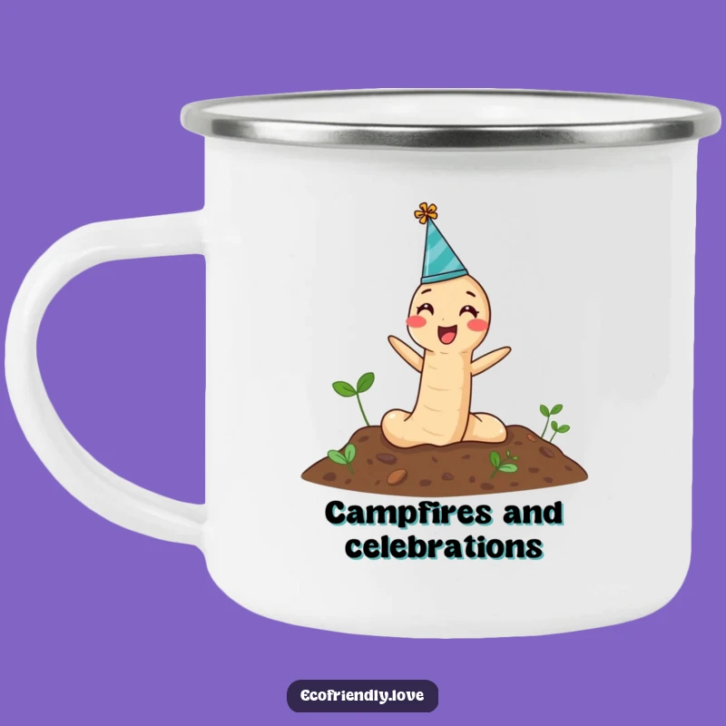 Funny Earthworm Party Camping Mug: Cheerful Sips for Your Outdoor Celebrations