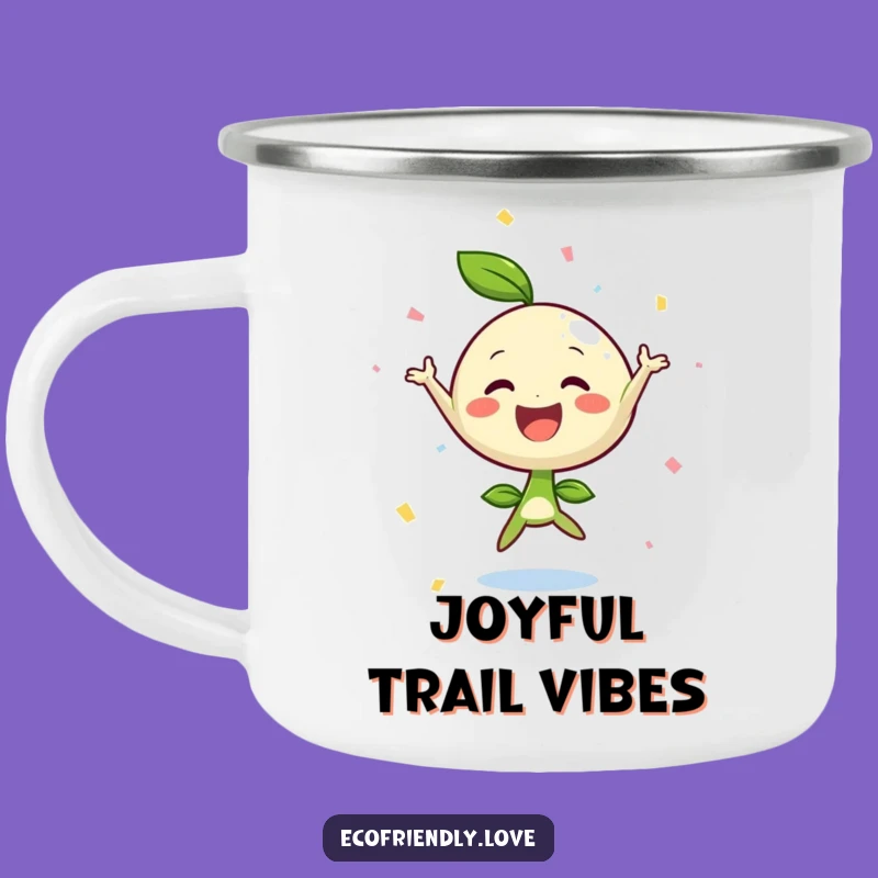 Durable Funny Sprout Jumping Joy Camping Mug: Adventure with a Smile
