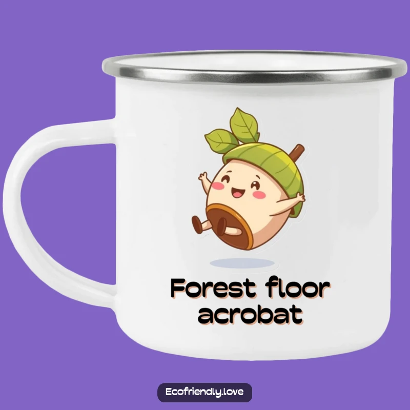 Funny Acorn Cartwheel Camping Mug: Joyful & Hilarious Nutty Companion