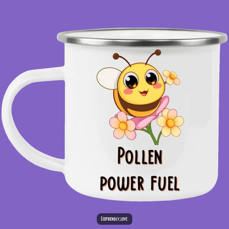 Funny Bee Flower Camping Mug: Buzz-Worthy Outdoor Drinkware