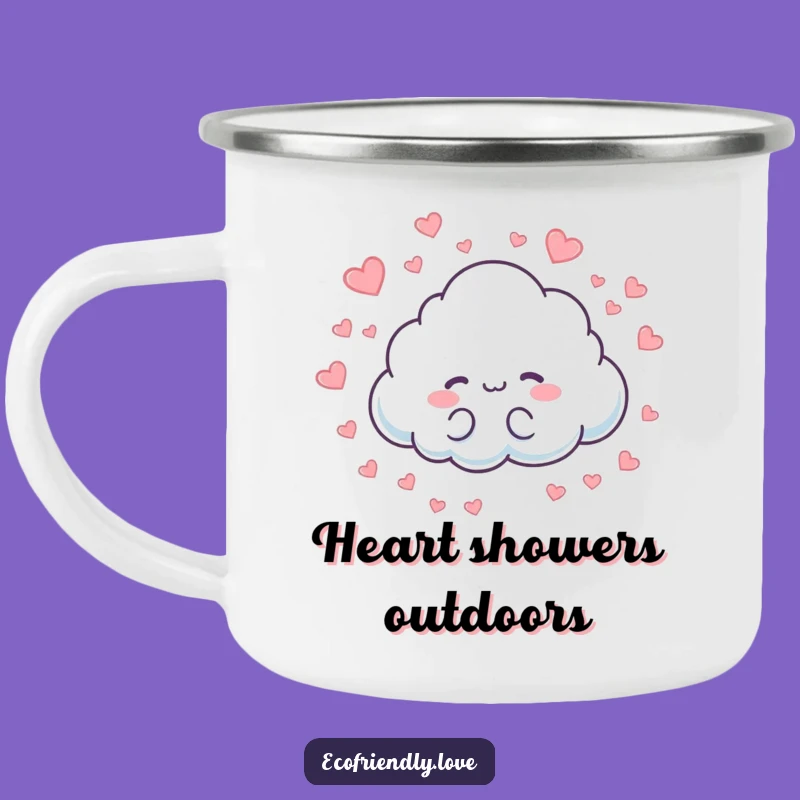Funny Cloud Hearts Camping Mug: Love Brew, Outdoor Affection, Perfect Gift!