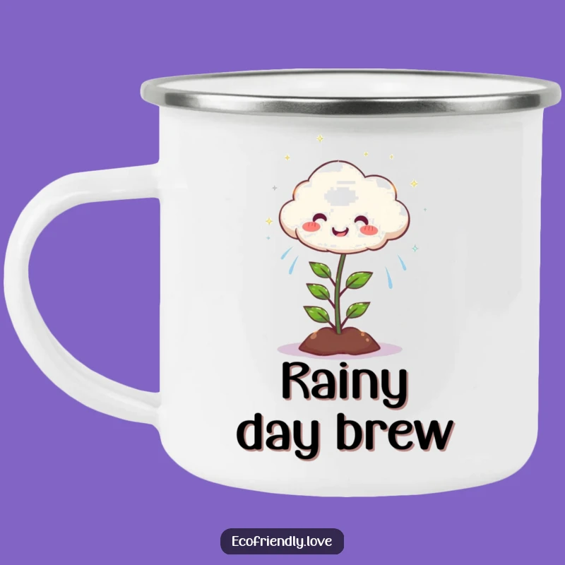 Funny Cloud Rain Plant Camping Mug: Sparkle Up Your Adventures