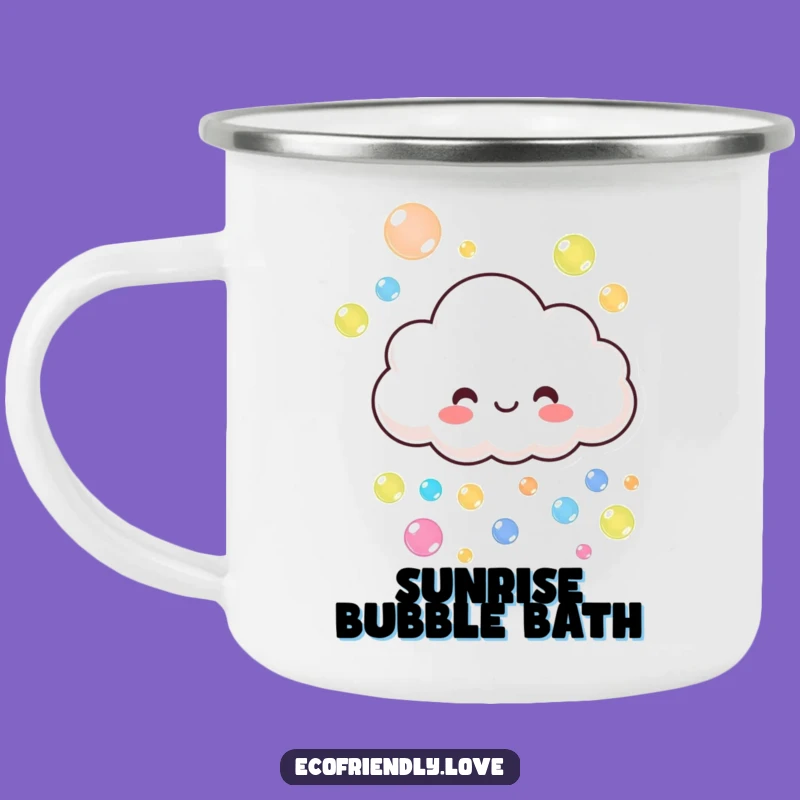 Funny Cloud's Bubble Camping Mug: Adventure with Cheerful Humor Gift