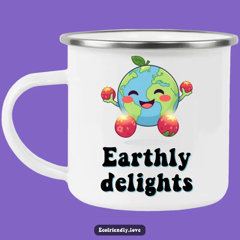 Funny Earth Juggling Camping Mug: Planet Berry Toss Outdoor Mug Funny Gift