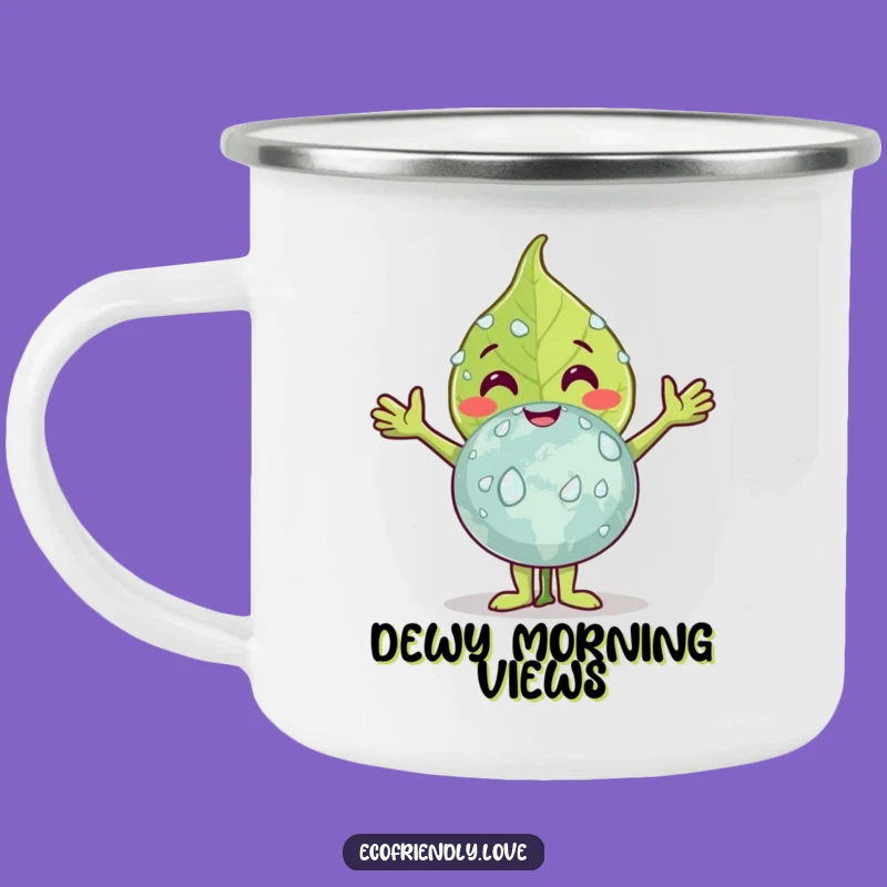 Funny Leaf Hugging Earth Camping Mug: Adventure Fuelled by Nature's Love