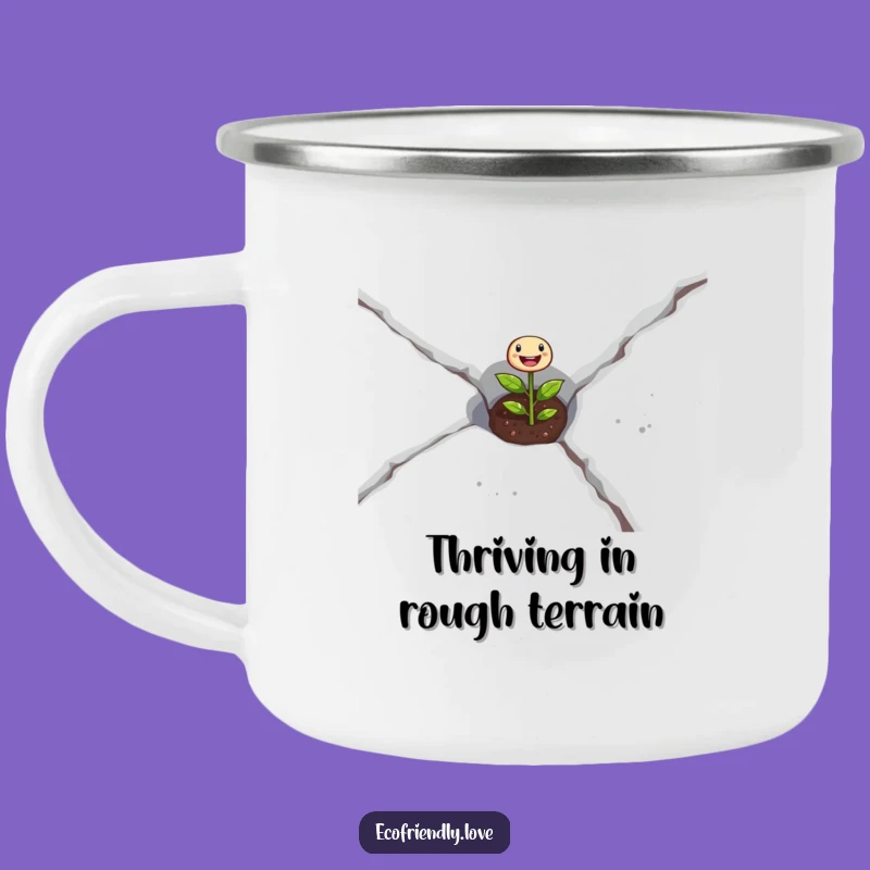 Funny Seedling Camping Mug: Adventure with Resilience and Warmth