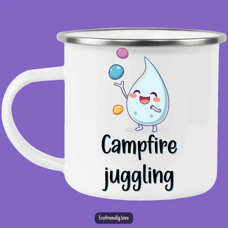 Funny Water Droplet Camping Mug: Durable Joyful Juggling Character Drinkware & Gifts
