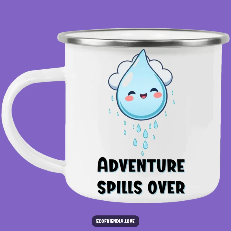 Funny Water Droplet Cloud Slide Camping Mug - Outdoor Fun & Humor