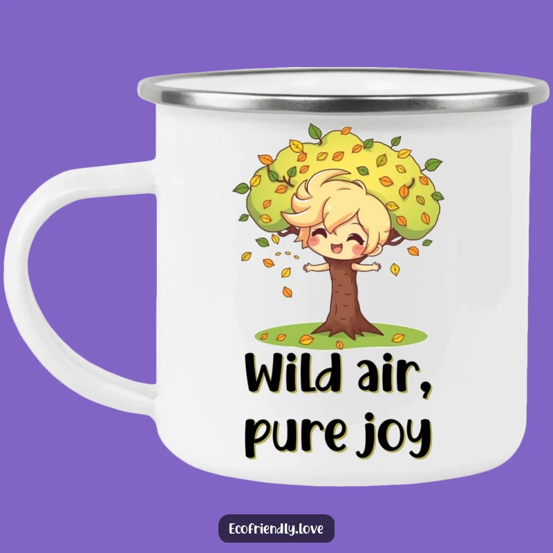 Funny Wind Character Tree Camping Mug: Adventure with a Breeze