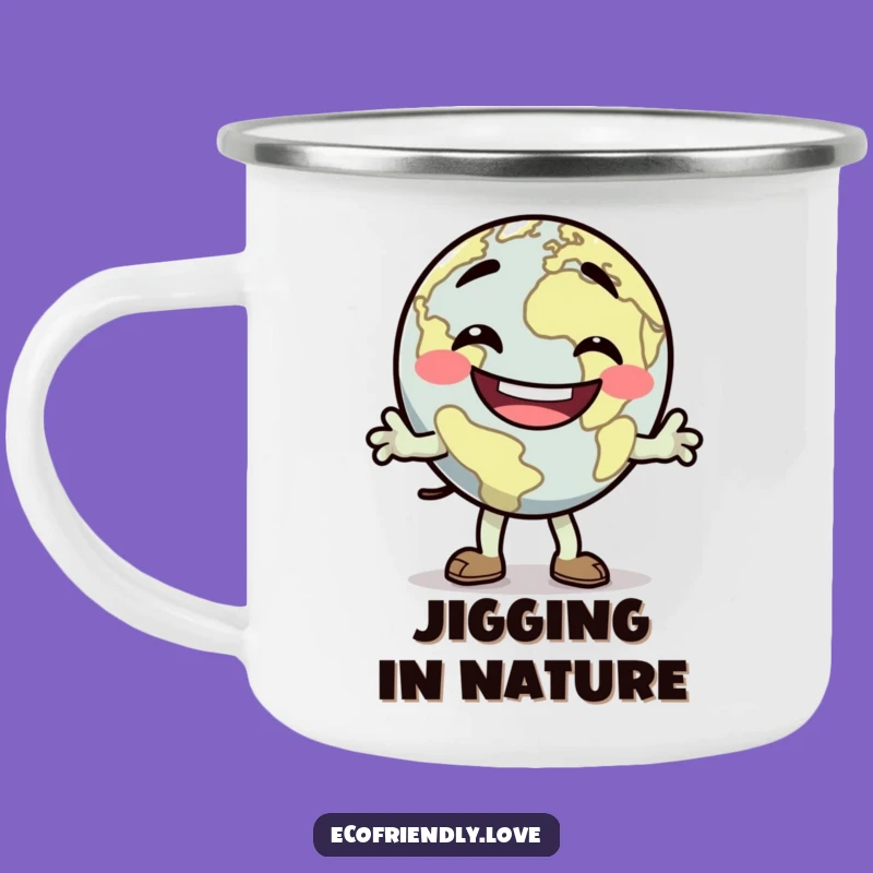 Durable Funny Dancing Earth Camping Mug: Your Groovy Outdoor Companion