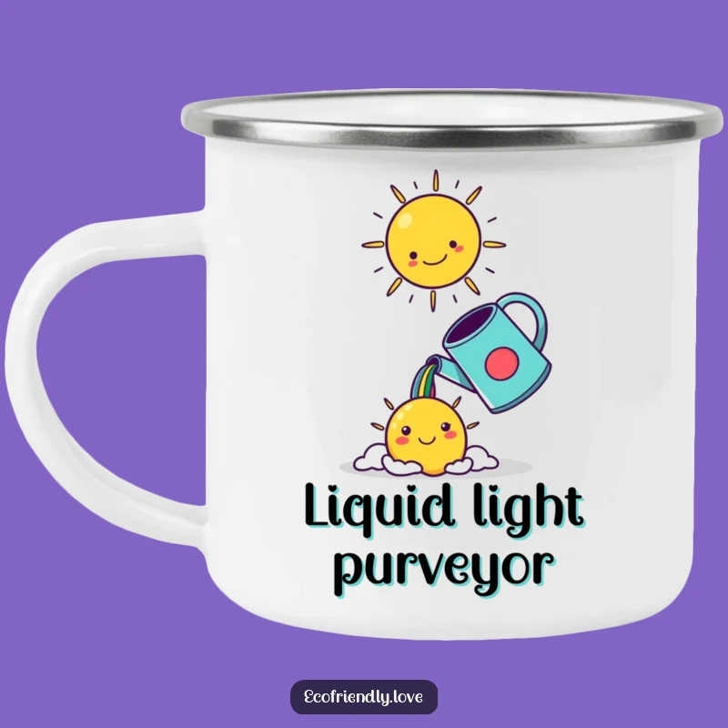 Funny Kawaii Watering Can Enamel Camping Mug - Adventure Ready Cheer