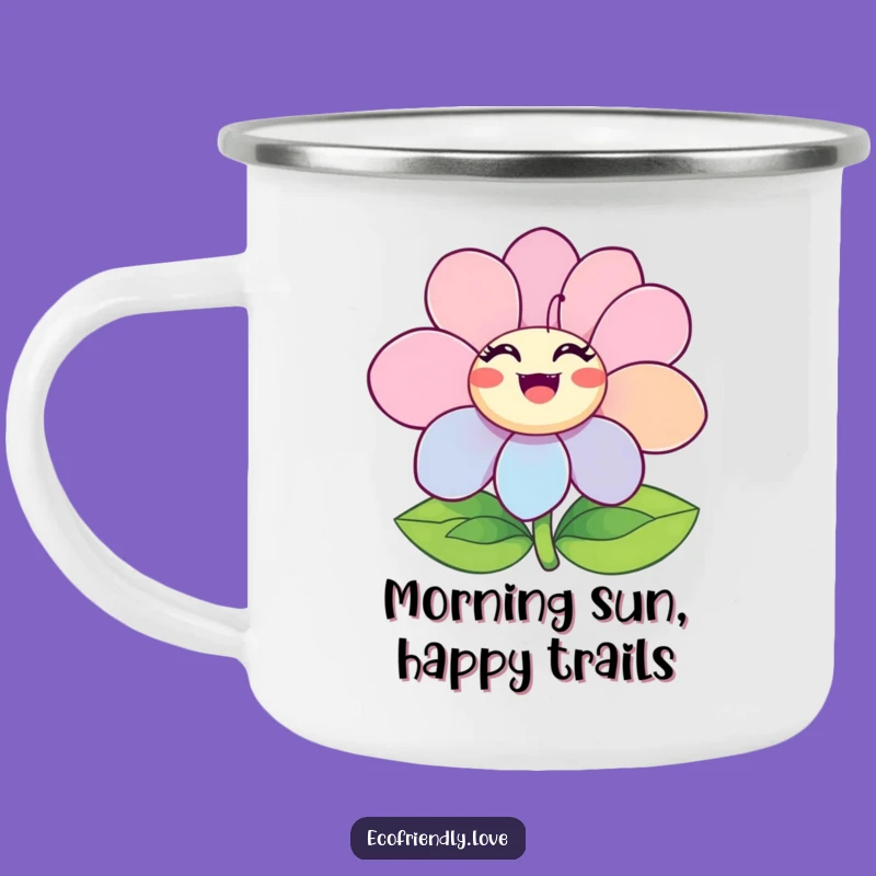 Funny Ecstatic Flower Camping Mug: Happy Blooms for Outdoor Adventures