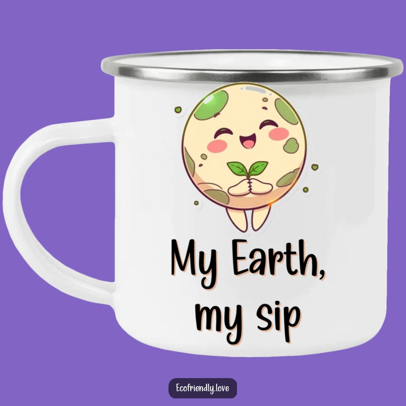Funny Happy Planet Camping Mug: Outdoor Adventures with Earth's Cheer