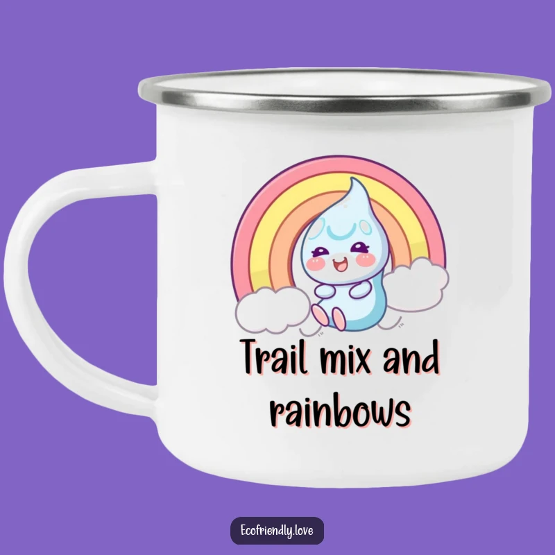 Funny Dewdrop Rainbow Slide Camping Mug: Happy Sips on Your Outdoor Adventures