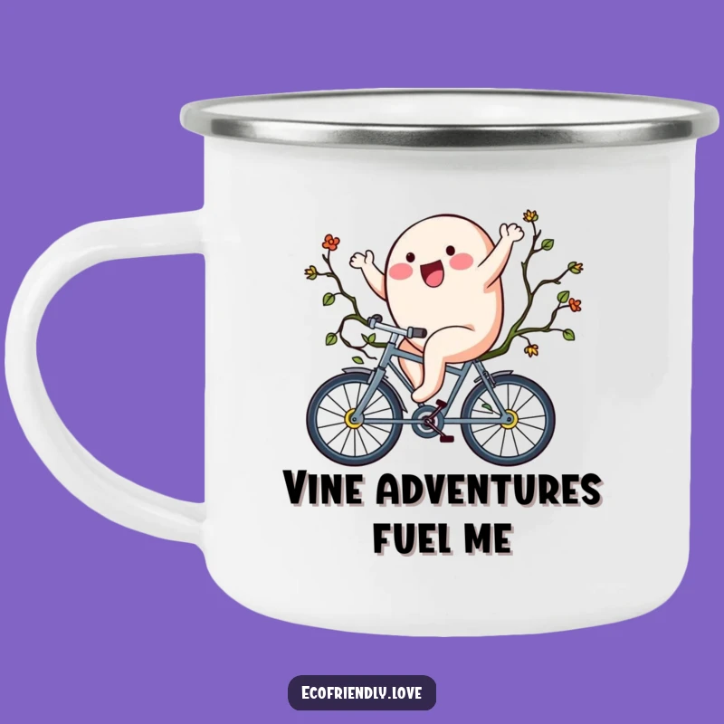 Funny Blob Riding Vine Bicycle Camping Mug: Adventure Fuel for Outdoors