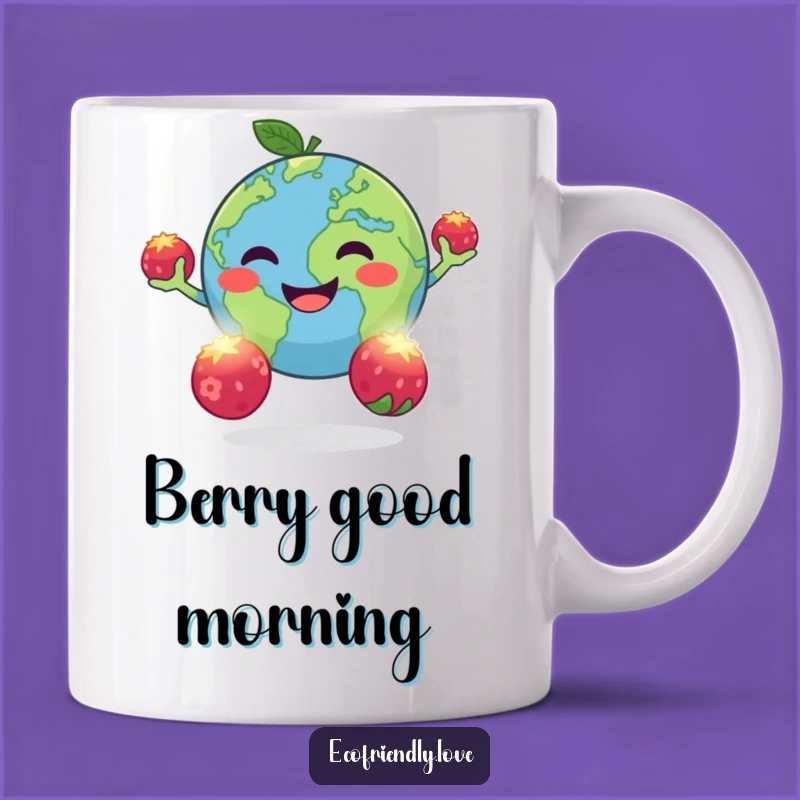 Funny Earth Juggling Mug: Happy Planet Berry Toss Funny Gift