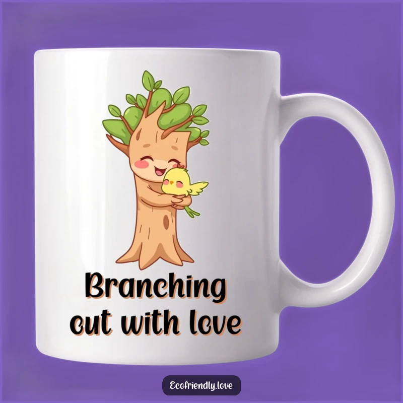 Funny Tree Hug Mug: Joyful Nature Character, Heartwarming Funny Gift Idea