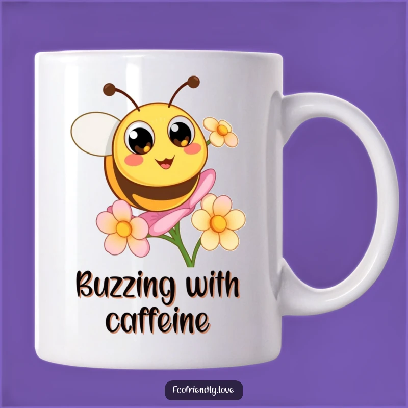 Funny Bee Flower Mug: Happy Buzz Gift for a Sweet Personality
