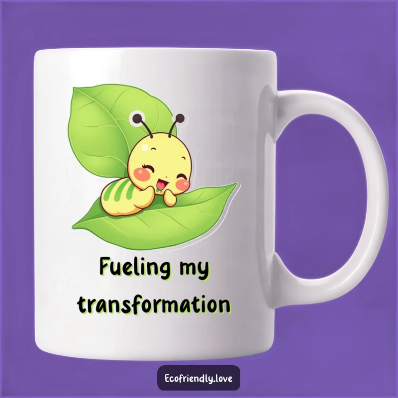 Funny Caterpillar Mug: Giddy Munching Character for Happy Mornings