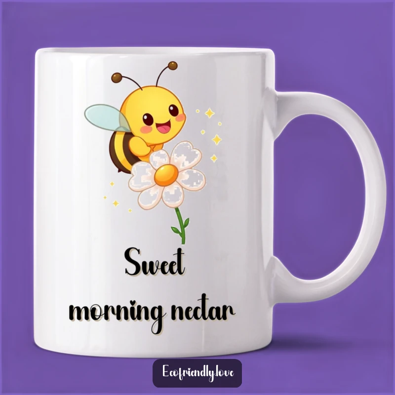 Funny Bee Sparkle Mug: Cheerful & Hilarious Flower Friend Gift