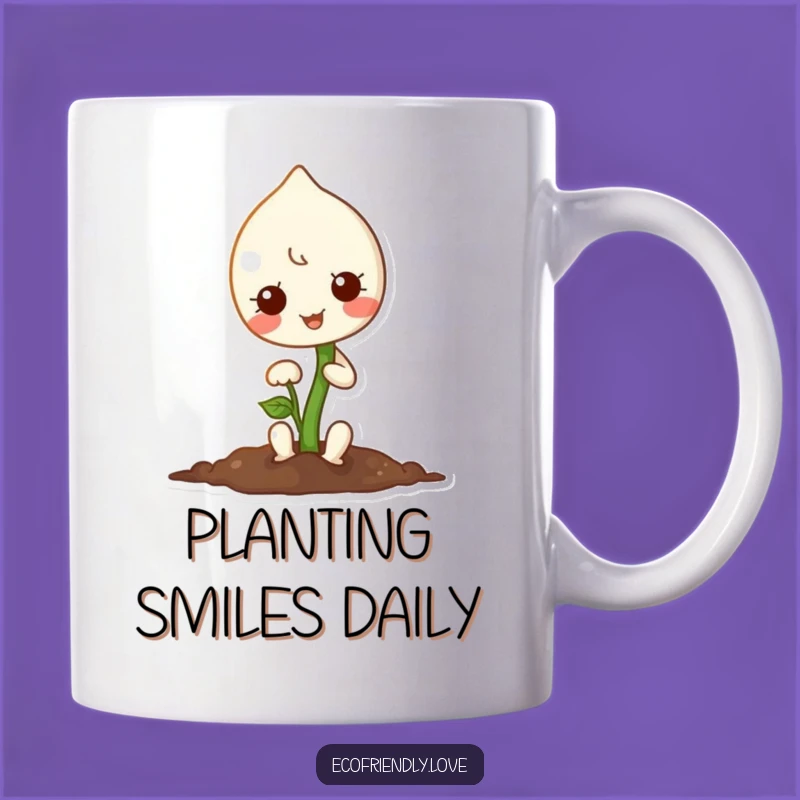 Funny Kawaii Sprout Planting Seed Mug: Adorable Gardening Humor Gift
