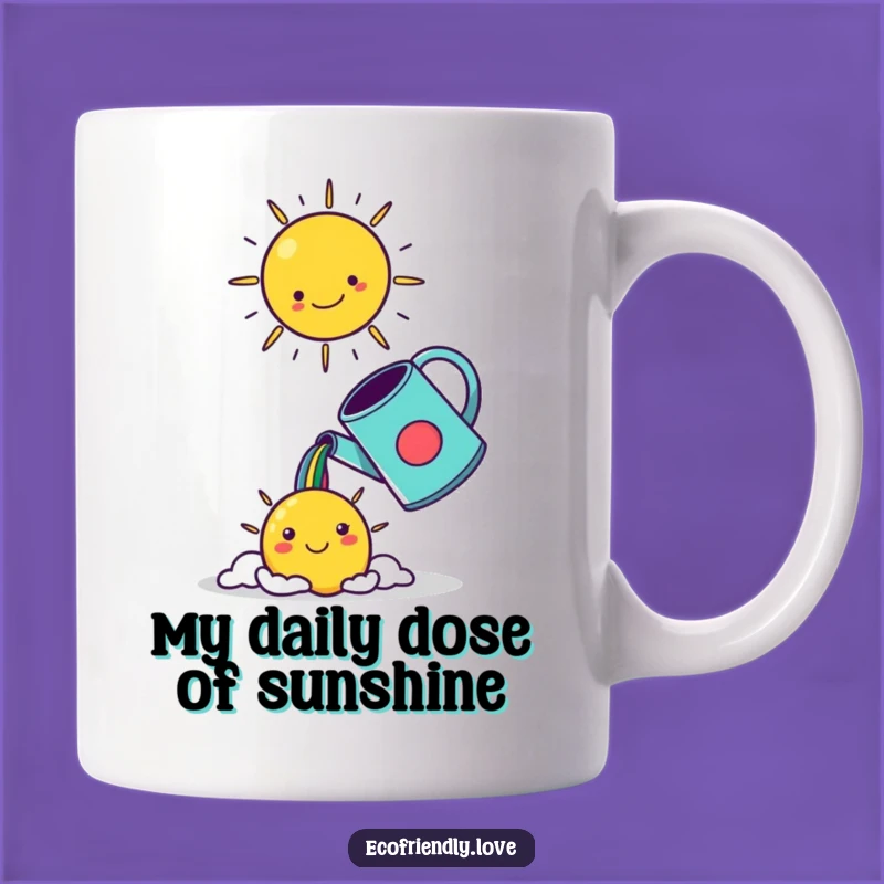 Funny Kawaii Watering Can Rainbow Sun Mug - Perfect Cheerful Gift Idea