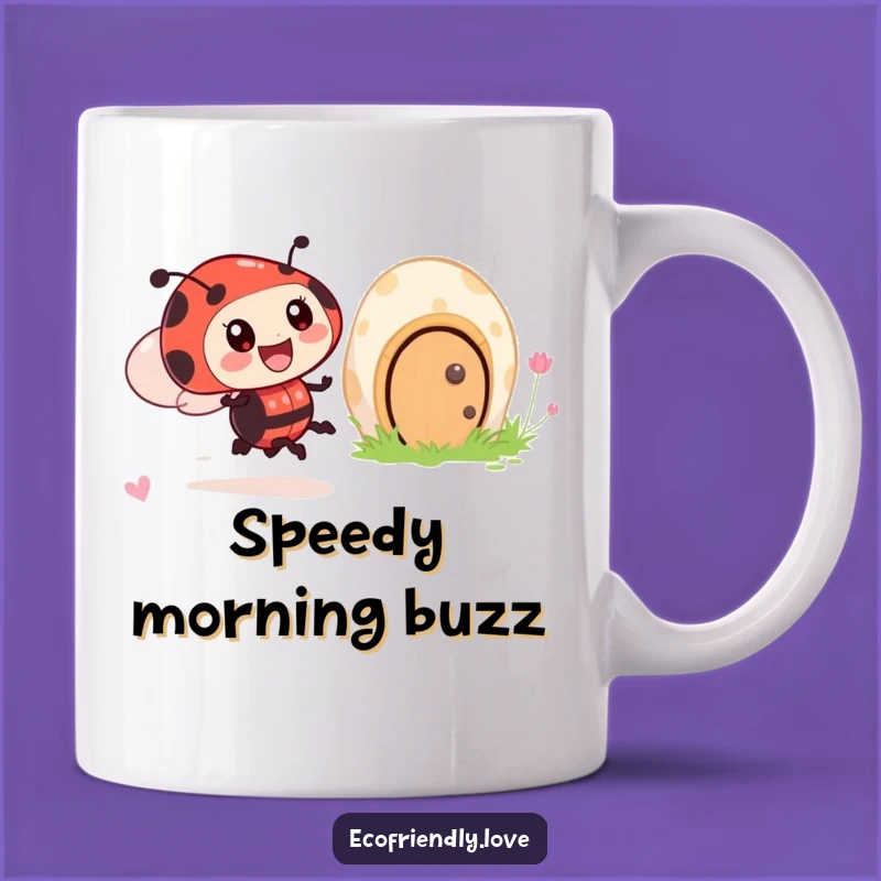 Funny Ladybug Zoom Mug: Whimsical & Hilarious Garden Scene Gift