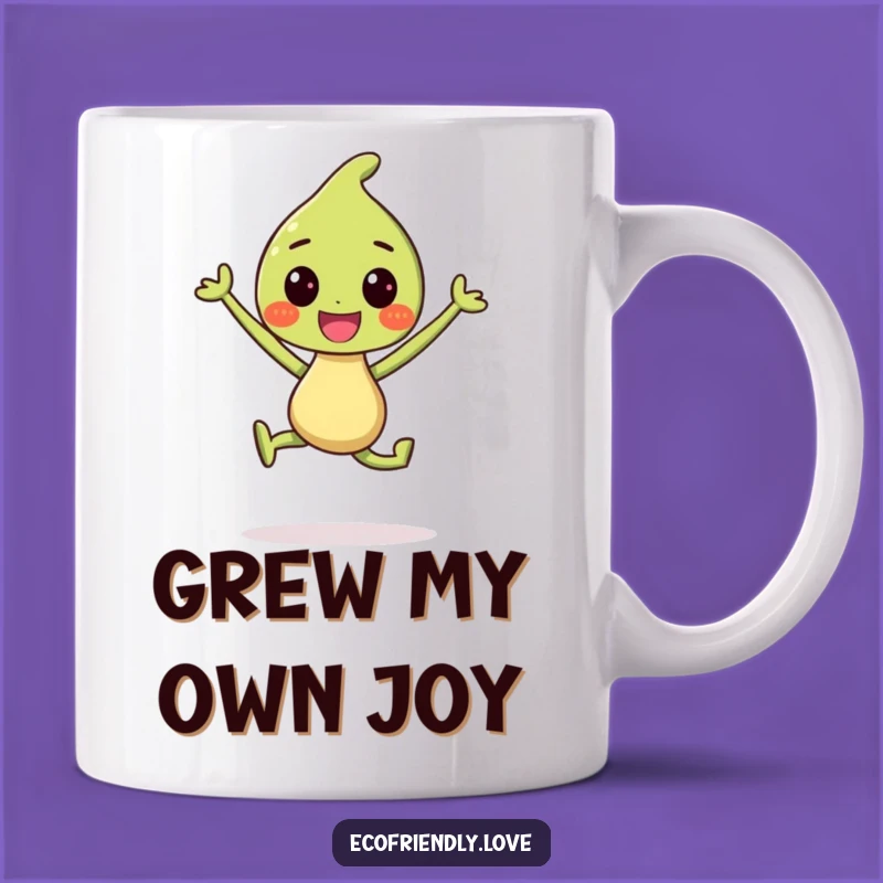 Funny Sprout Jump Mug: Happy Plant Art, Joyful Funny Gift for Green Thumbs