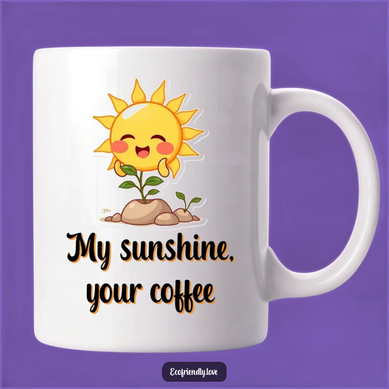 Funny Sun Plant Light Mug: Brighten Your Day with Solar Giggles