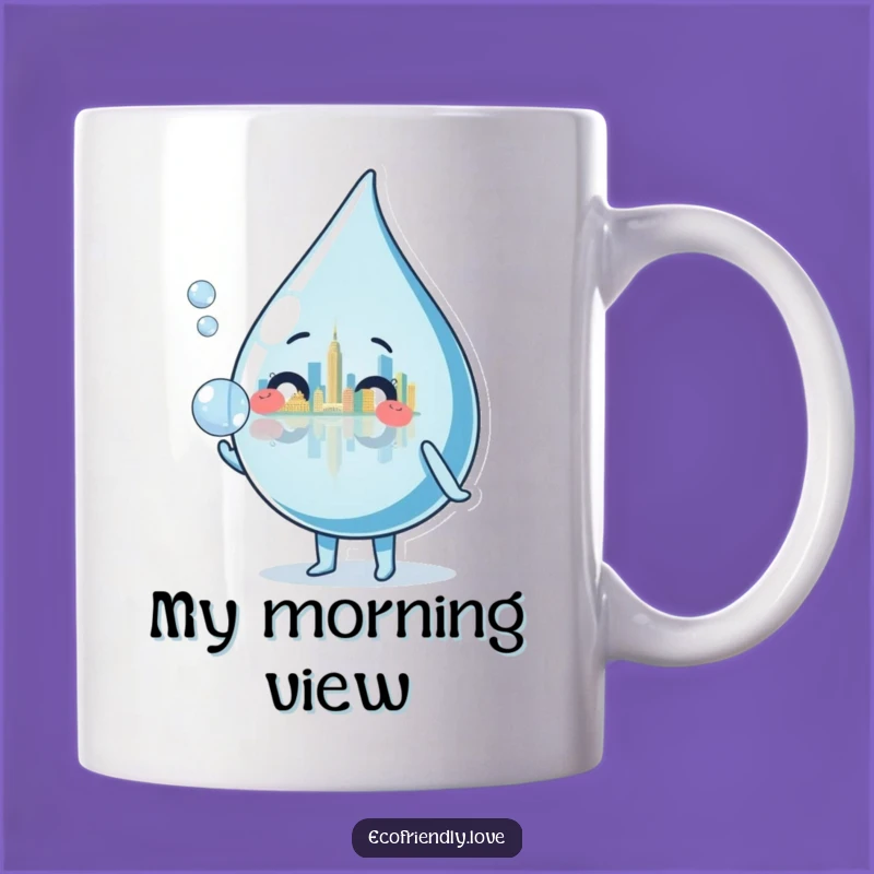 Funny Water Droplet Bubble Mug: Hilarious Reflection Gift for City Lovers