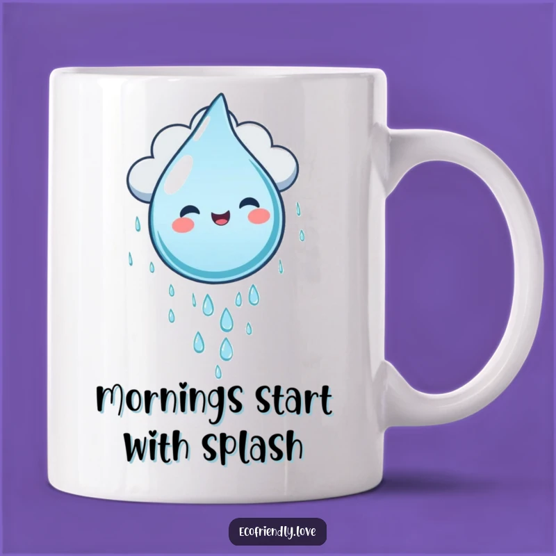 Funny Water Droplet Cloud Slide Mug - Joyful Art & Humorous Gift